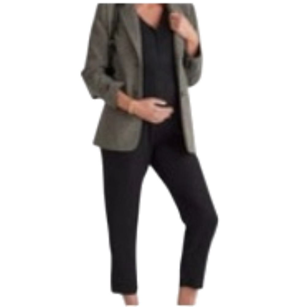 Quince Maternity Tencel Stretch Black Jumpsuit Sz M #107